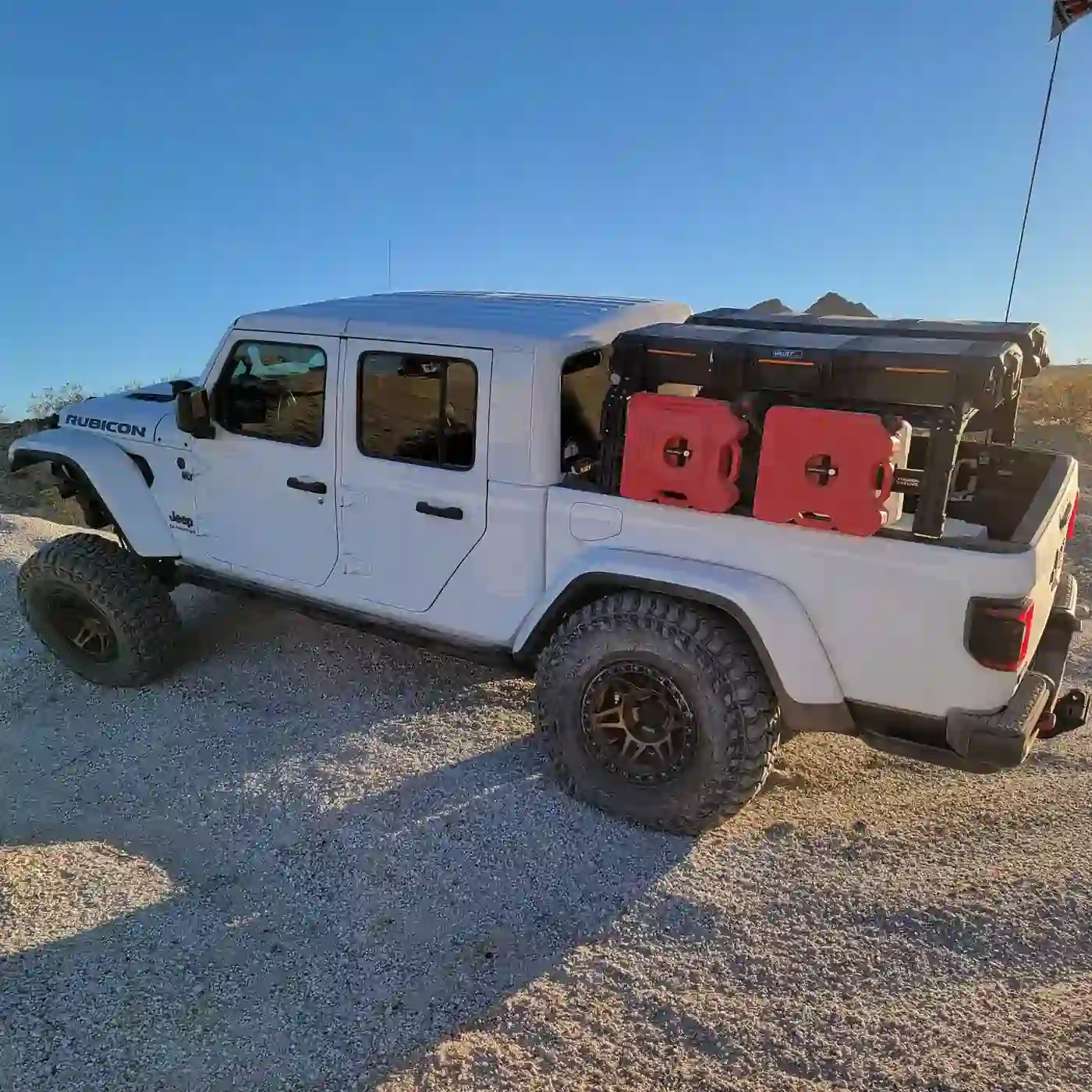 Roof rack installed on an off-road vehicle